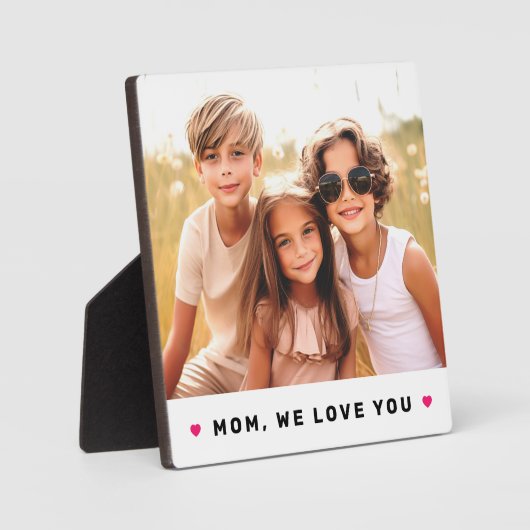 Mom we love you hearts mothers day photo fotoplatte (Vorderseite)