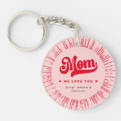 Mom we love you photo hearts pink red mothers day schlüsselanhänger (Vorderseite)