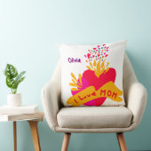 Mom with colorful hearts kissen (Stuhl )