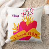 Mom with colorful hearts kissen (Decke)