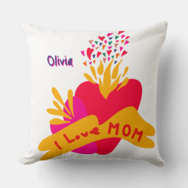 Mom with colorful hearts kissen