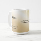 Mom You Held My Hand Quote Mug Gold Kaffeetasse (Vorderseite Links)