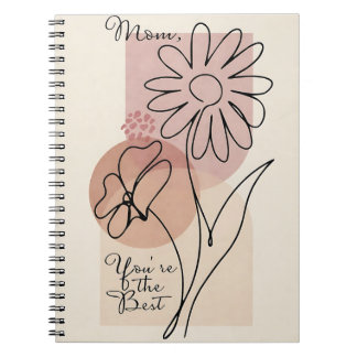 Mom, You’re the Best | Floral Line Notizblock