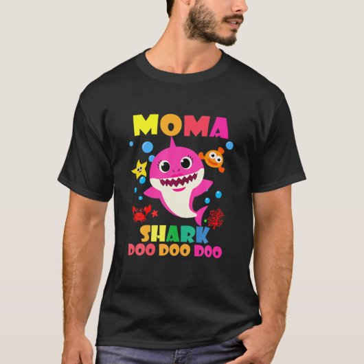 Moma Shark Doo Doo Funny Baby Mommy Daddy Kids T-Shirt (Vorderseite)