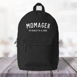 Momager | Moderner Leiter der Mama Kindernamen Bedruckter Rucksack