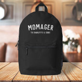 Momager | Moderner Leiter der Mama Kindernamen Bedruckter Rucksack