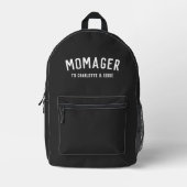 Momager | Moderner Leiter der Mama Kindernamen Bedruckter Rucksack (Front)