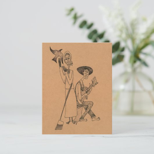 Momas Black Crow-Blues Postkarte (Stehend Vorderseite)