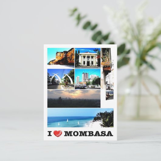 Mombasa - Kenia - I Liebe - Postkarte (Stehend Vorderseite)
