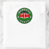 Mombasa Kenya Ovaler Aufkleber (Tasche)