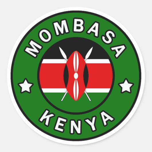 Mombasa Kenya Runder Aufkleber (Vorderseite)