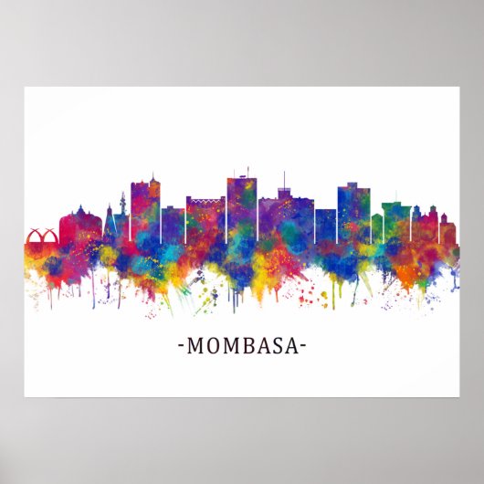 Mombasa Kenya Skyline Poster (Vorne)