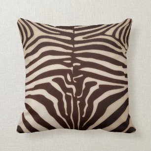 Mombasa Zebra Print Throw Kissen, Safari Brown Kissen