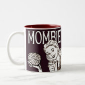 Mombie Retro Zombie Zweifarbige Tasse (Links)
