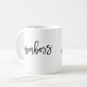 #MOMBOSS lässiges,  Skript-Zitat Kaffeetasse (Vorderseite Links)