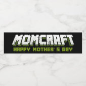 Momcraft Happy Mother Day Funny Gamer Mama Wasserflaschenetikett (Einzelnes Label)