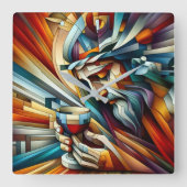 Moment der Qual Quadratische Wanduhr (Vorderseite)