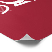 Moment der Wissenschaft rotes Poster (Ecke)