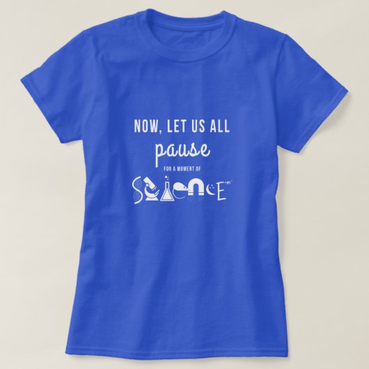 Moment des Wissenschafts-Blau-T - Shirt (Design vorne)