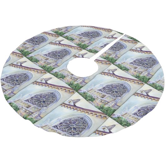 Moment in Budapest Polyester Weihnachtsbaumdecke (Schrägansicht)