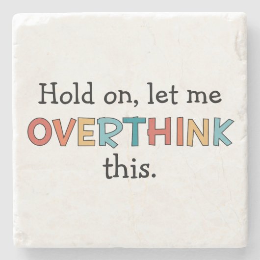 Moment mal Lass, diesen lustigen Retro zu überdenk Steinuntersetzer (Vorderseite)