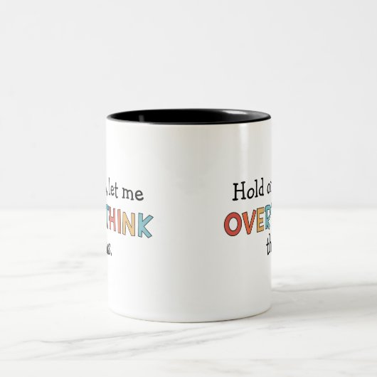 Moment mal Lass, diesen lustigen Retro zu überdenk Zweifarbige Tasse (Mittel)