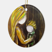 Moment mit Mamma (Sohn) Keramikornament (Links)