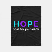 Moment; Schmerz beendet Selbstmordverhütung Bewuss Fleecedecke (Vorderseite)