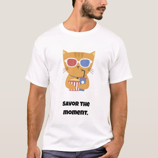 Moment sparen/lustige Katze T-Shirt (Vorderseite)