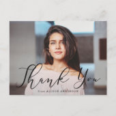 Momentan Black Script Foto Abschluss Vielen Dank Postkarte (Vorderseite)