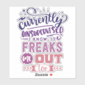 Momentan unbeaufsichtigt, weiß ich, freigibt mich aufkleber (Blatt)