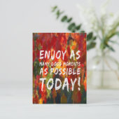 Momente genießen postkarte (Stehend Vorderseite)