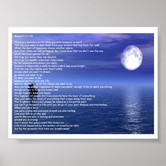 Momente im Leben Poster (Vorne)