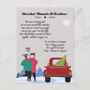 Momente in Weihnachtsgedicht geerbt Feiertagspostkarte