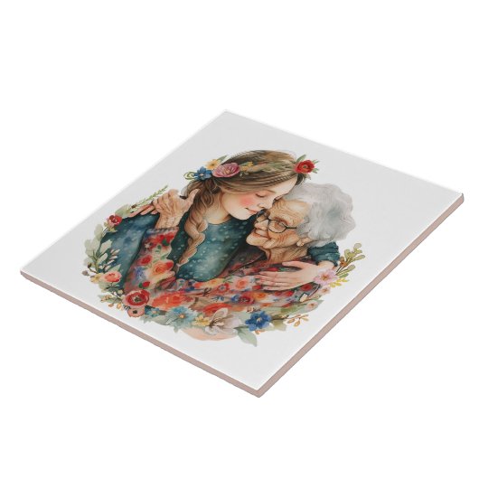 Momente Muttertag / Tag der Keramik Fliese (Seite)