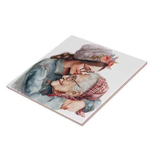 Momente Muttertag / Tag der Keramik Fliese (Seite)