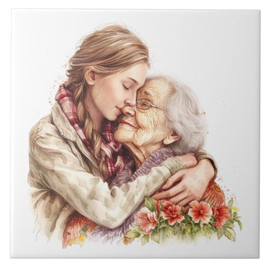 Momente Muttertag / Tag der Keramik Fliese (Vorderseite)