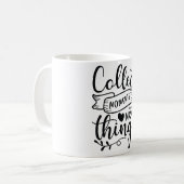 Momente sammeln, nicht Dinge Tasse (Vorderseite Links)