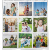 Momente Treasured: Anpassbare 9-FotoCollage Duschvorhang (Vorderseite)