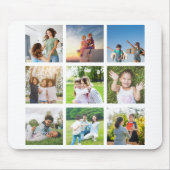 Momente Treasured: Anpassbare 9-FotoCollage Mousepad (Vorne)