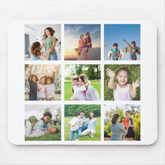 Momente Treasured: Anpassbare 9-FotoCollage Mousepad (Vorne)