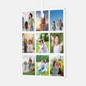 Momente Treasured: Anpassbare 9-FotoCollage Ornament Aus Metall (Vorderseite links)