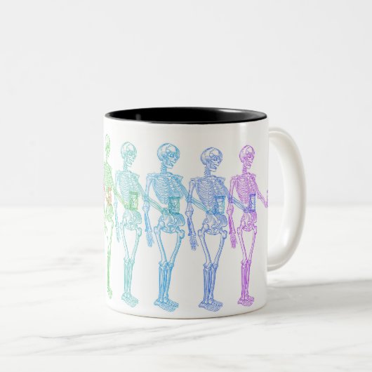 Momento Mori anatomischer Skeleton klarer Zweifarbige Tasse (VorderseiteRechts)
