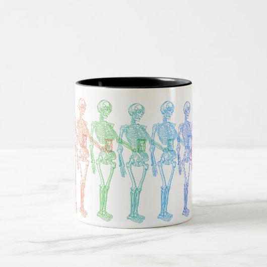 Momento Mori anatomischer Skeleton klarer Zweifarbige Tasse (Mittel)