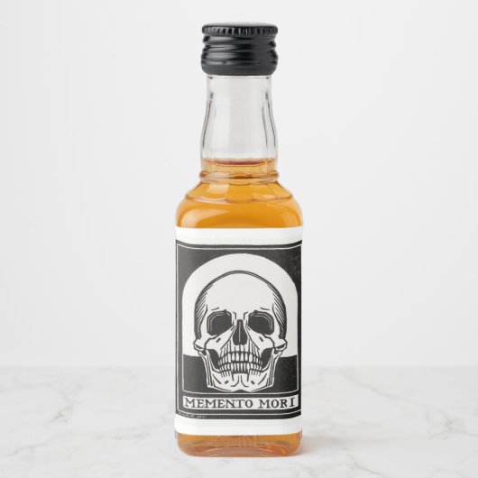 Momento Mori Skull Liquor Flasche Etikett (Vorderseite)