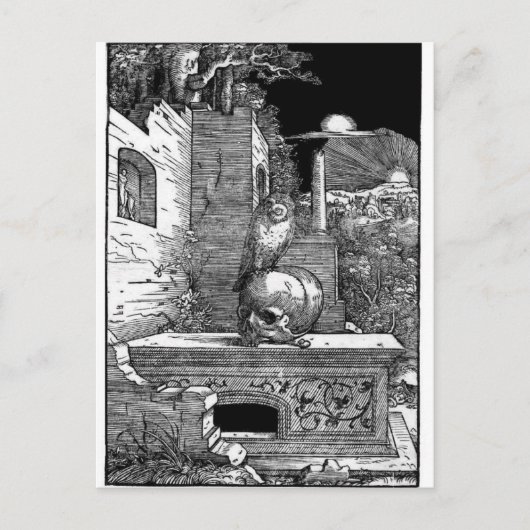 Momento Mori Vintage Postkarte (Vorderseite)