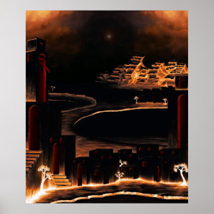 "Moments After" - geheimnisvolle kryptische Kunst. Poster