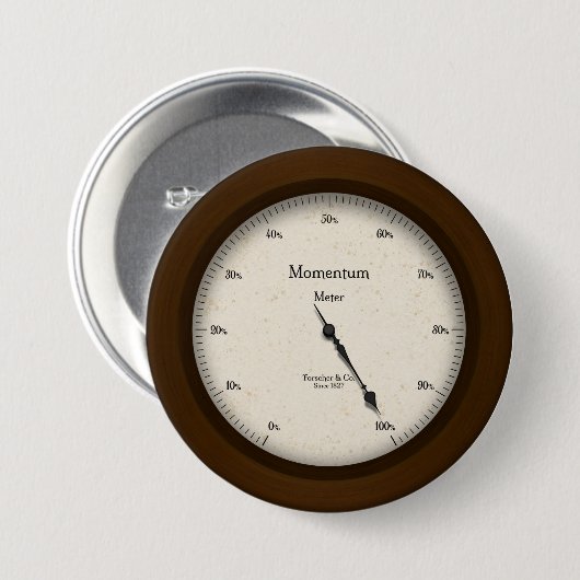 Momentum-Messer im Vintage-Stil Steampunk-Messgerä Button (Vorne & Hinten)