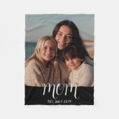 MomEstablished Black Modern Script Photo  Fleecedecke (Vorderseite)