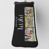 MomEstablished Modern Bold Script Black 3 Photo Golf Headcover (Rotieren 90)